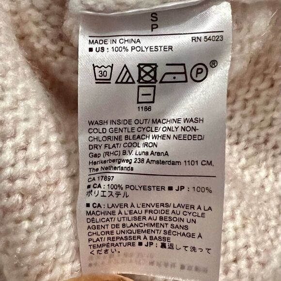 BANANA Republic Pink and Cream Soft, Loose Turtleneck Sweater, Size Small - Picture 5 of 5